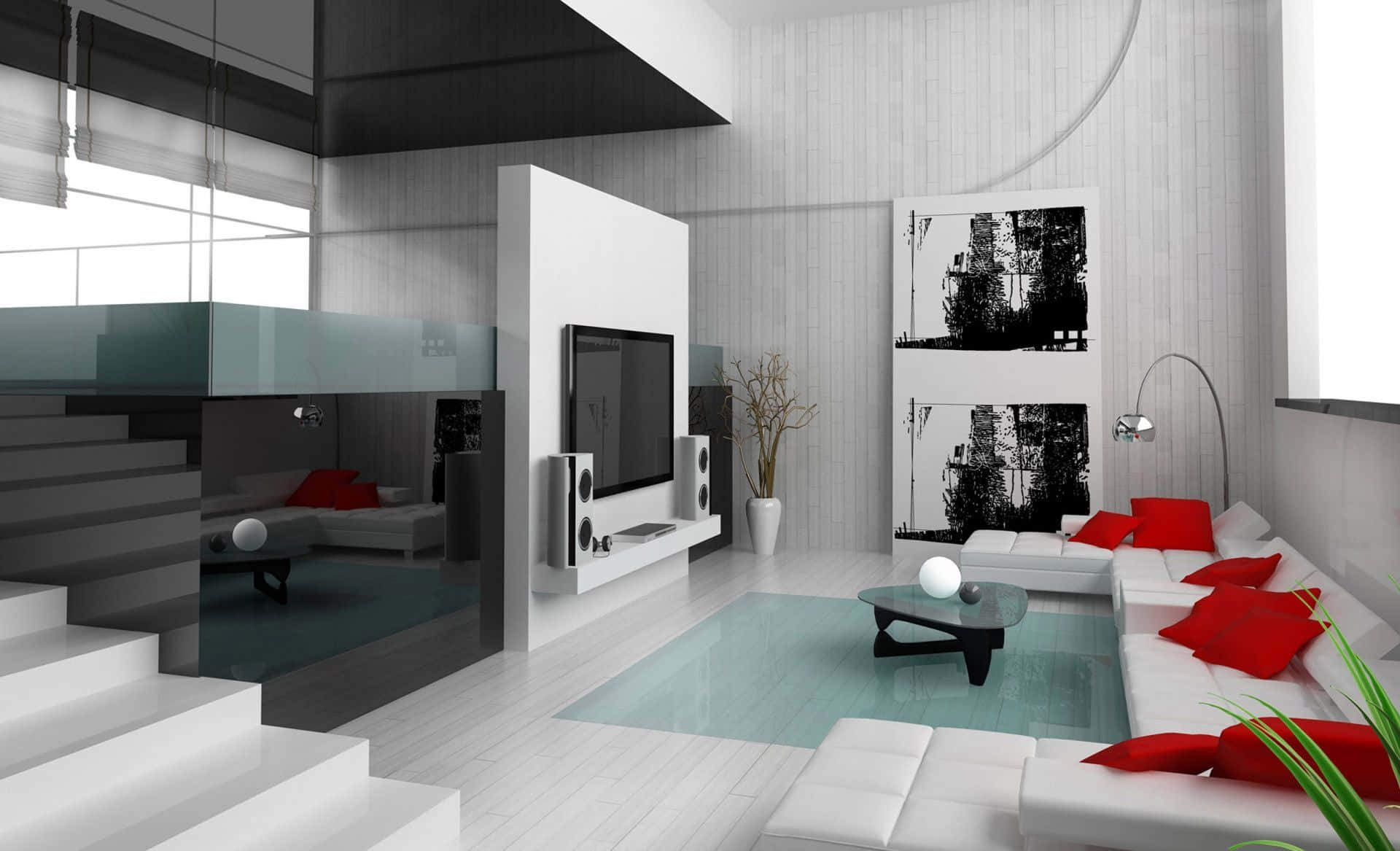 Modern Living Room with Balance of Dark&Light Colors