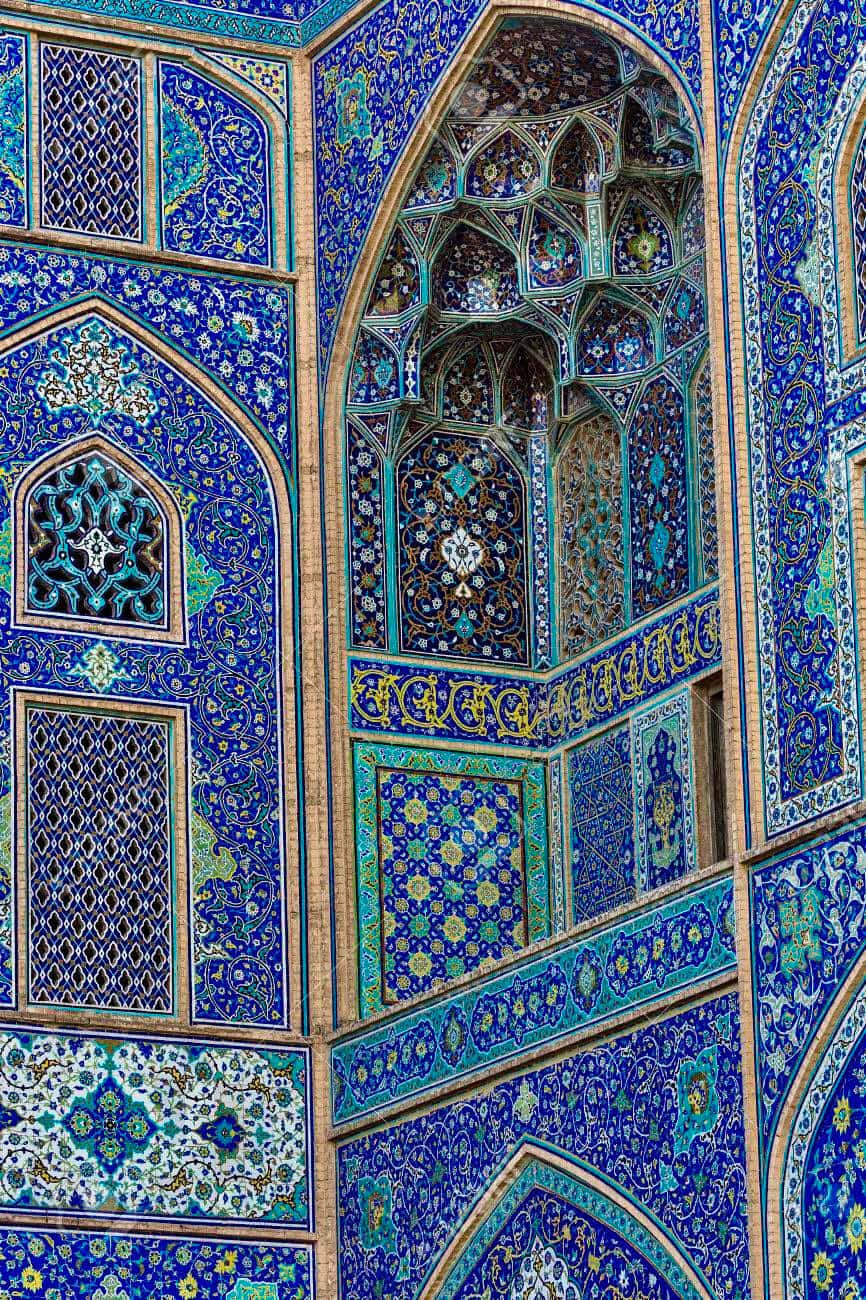Interior Design Elements In Shah Mosque Wallpaper