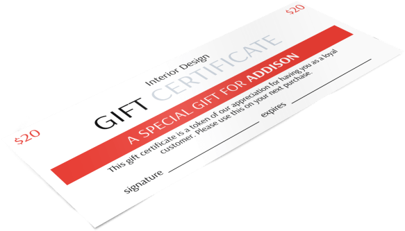 Interior Design Gift Certificate Template PNG