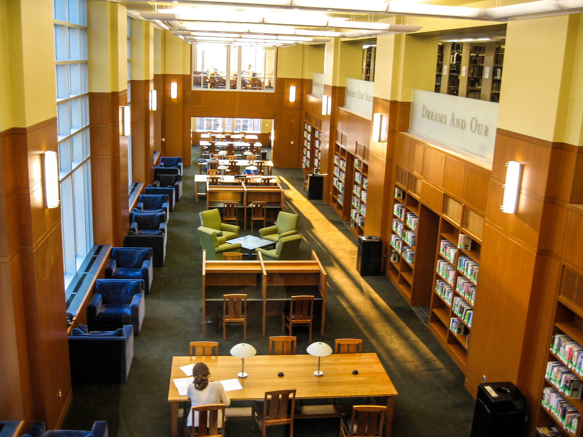 Interior Of Duke University Library Wallpaper