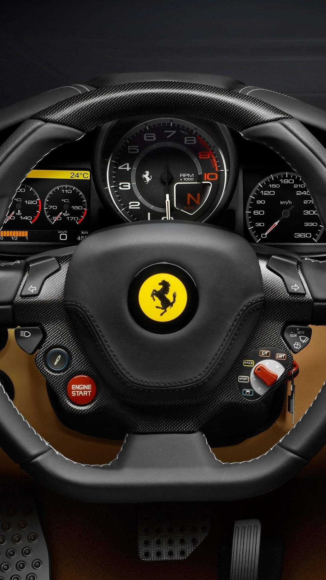 Interior Sports Car Ferrari Iphone Wallpaper