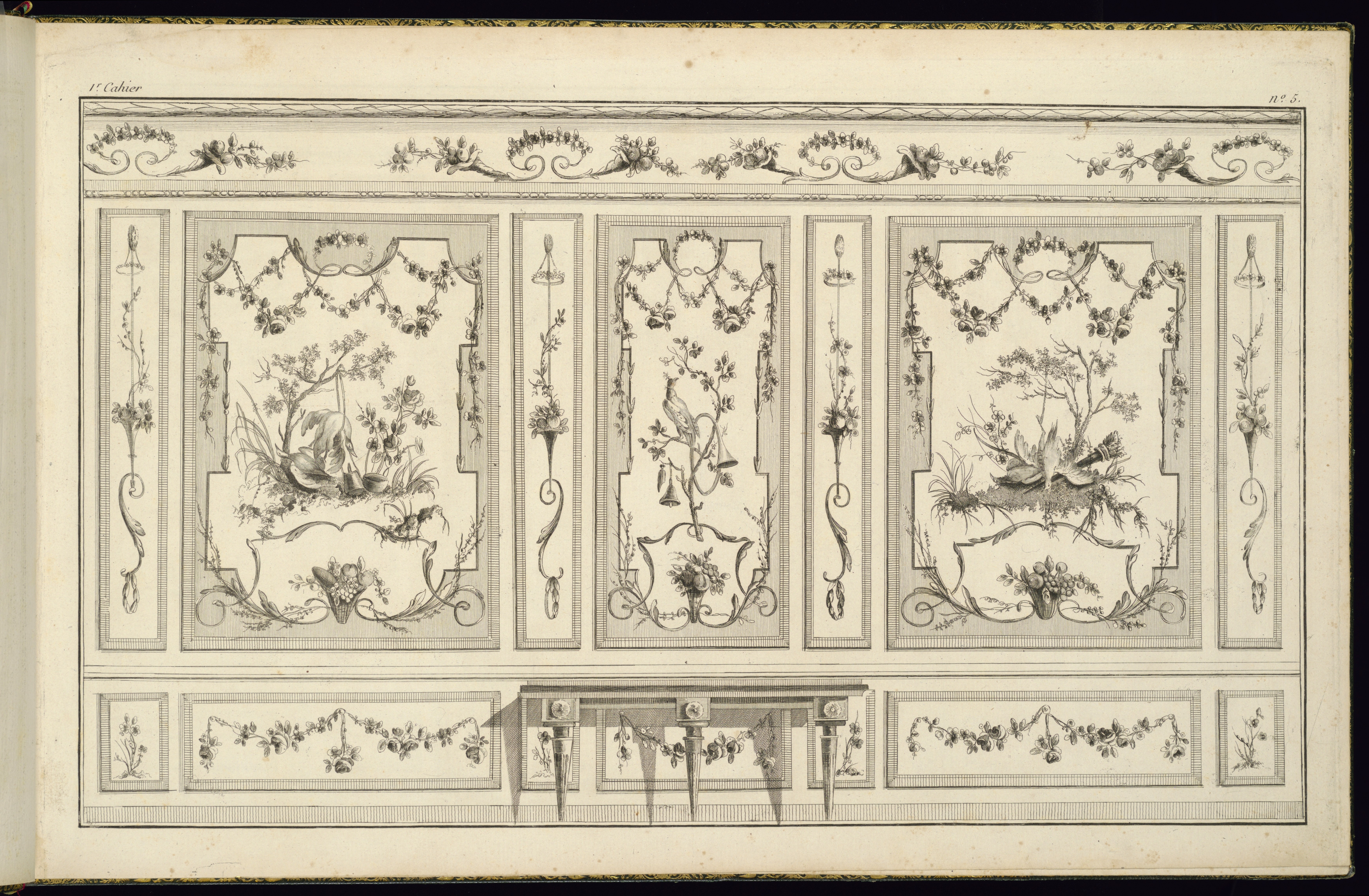 Interior Wall Elevation with a Console Table Wallpaper