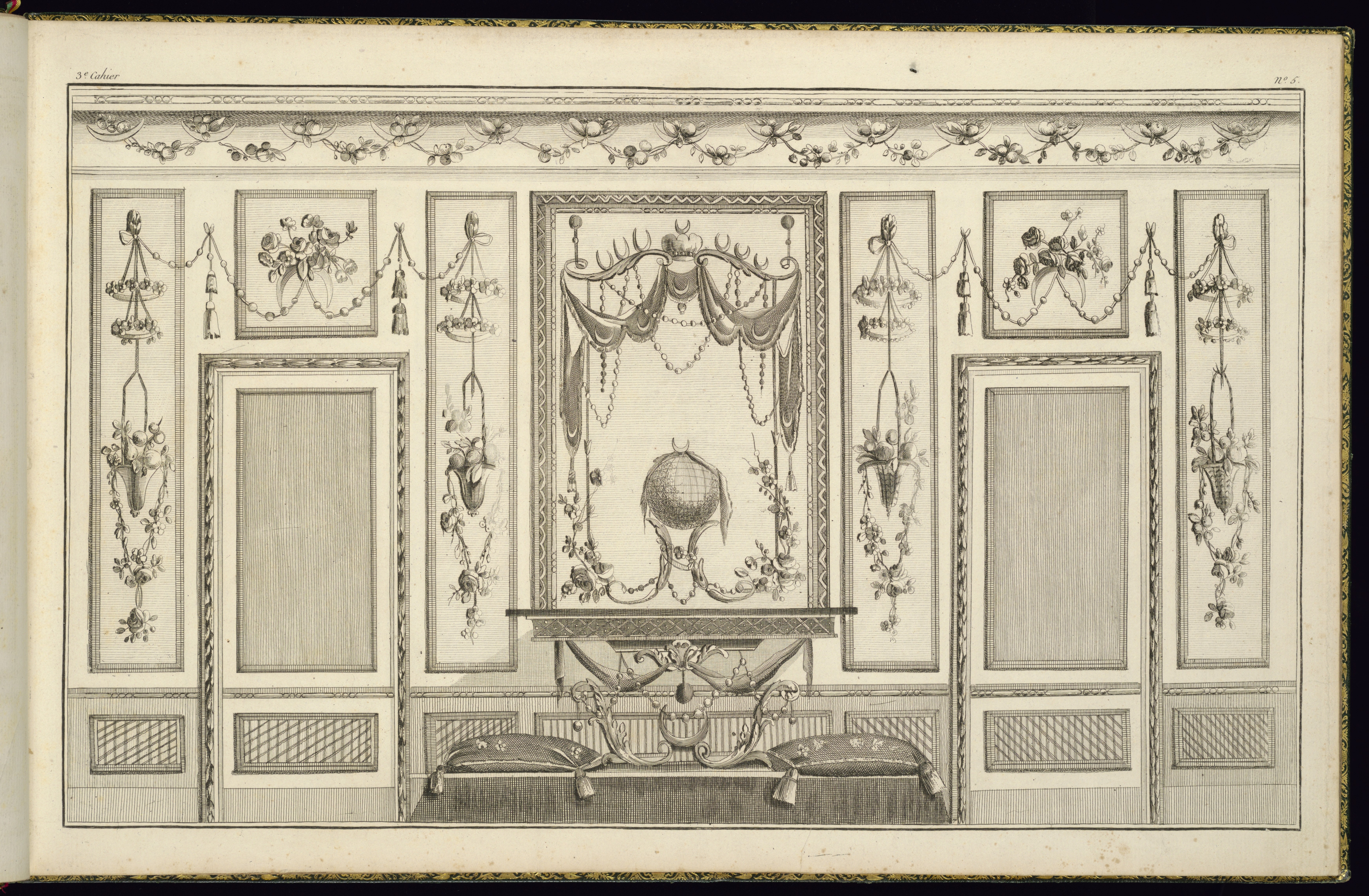 Interior Wall Elevation with a Console Table Wallpaper