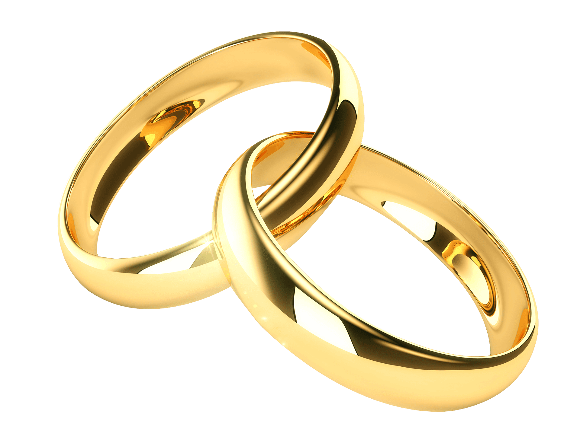 Interlocked Gold Wedding Rings PNG