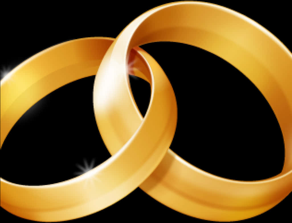 Interlocked Golden Rings PNG