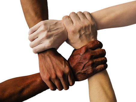 Interlocked Hands Unity Diversity PNG