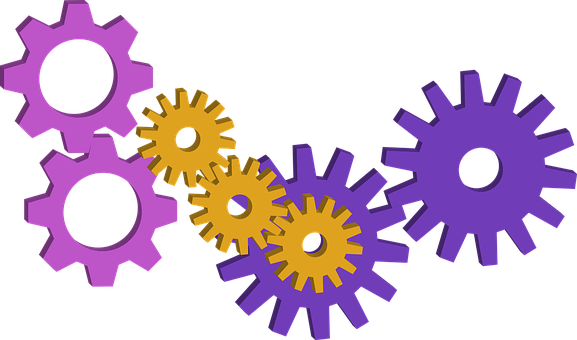 Interlocking Gears Graphic PNG