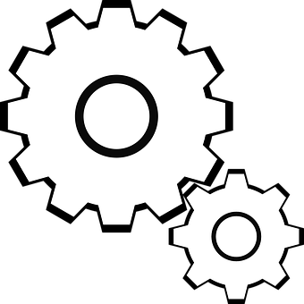 Interlocking Gears Graphic PNG