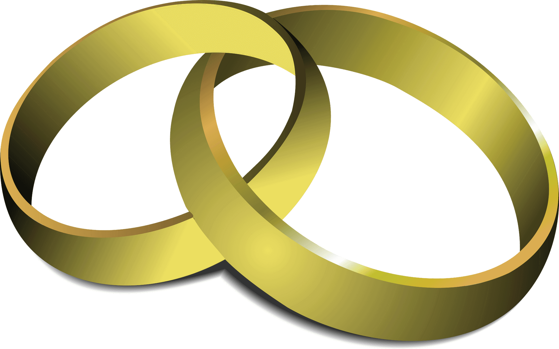 Interlocking Golden Rings Wedding Logo PNG