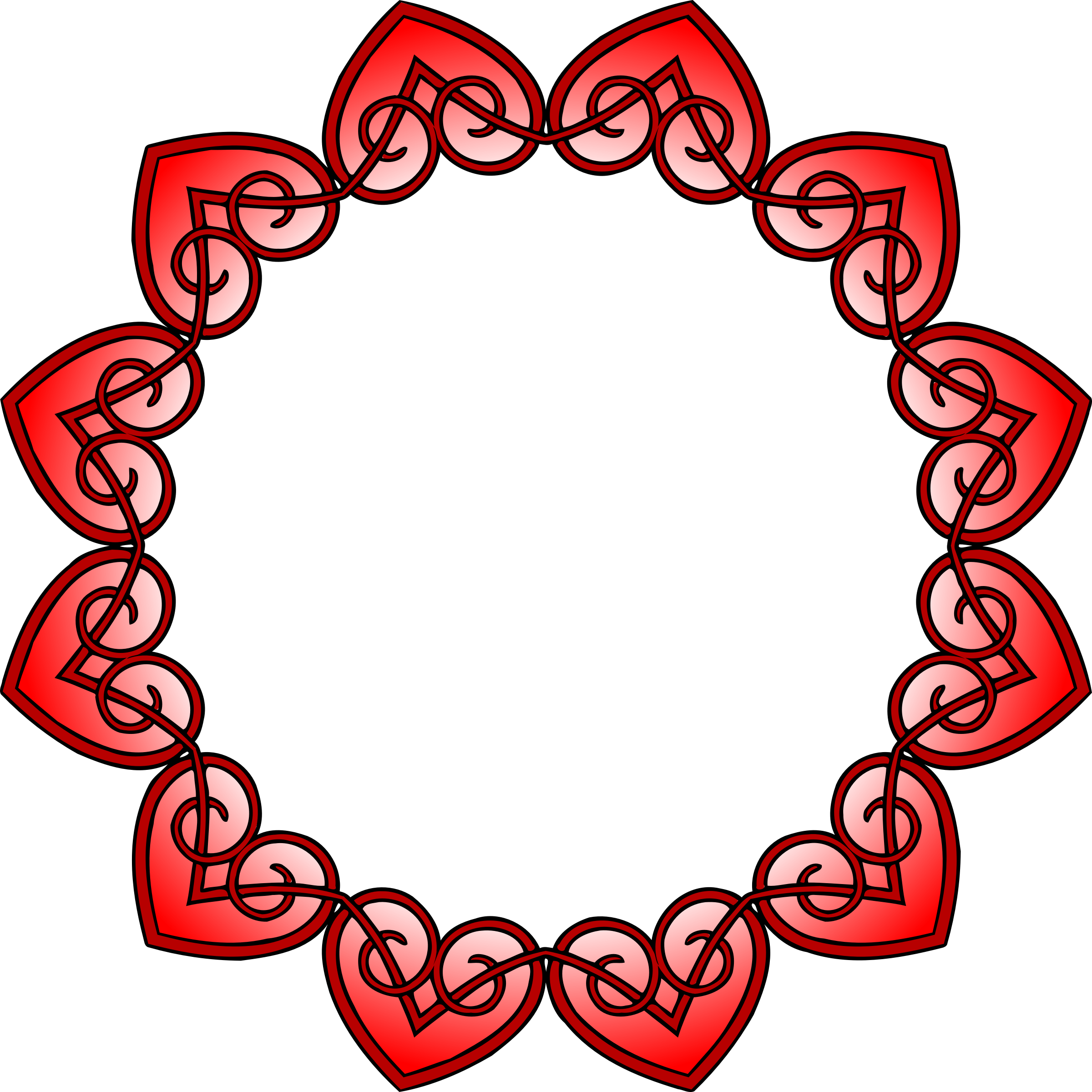 Interlocking Hearts Frame Design PNG