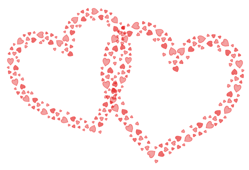 Interlocking Hearts Valentines Design PNG
