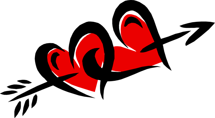 Interlocking Heartswith Arrow Clipart PNG