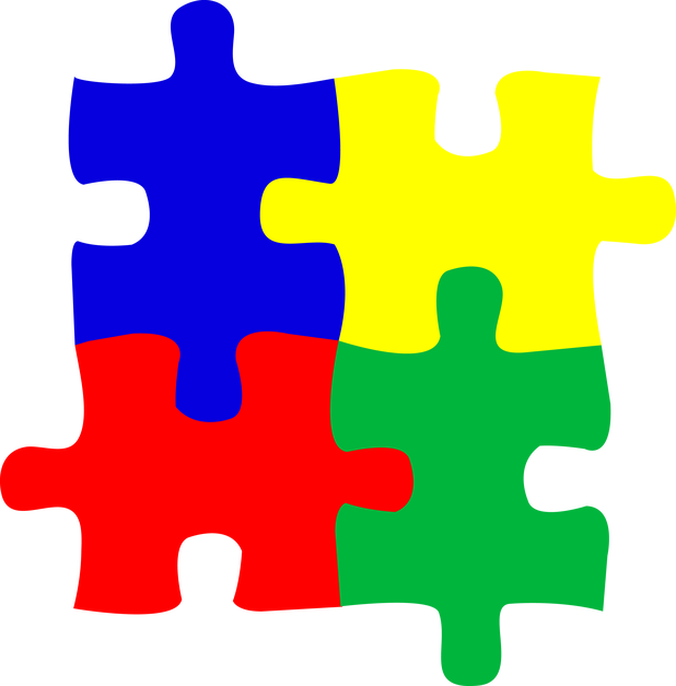 Interlocking Puzzle Pieces Colorful PNG