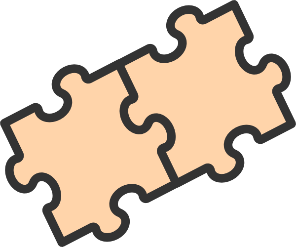 Interlocking Puzzle Pieces Graphic PNG