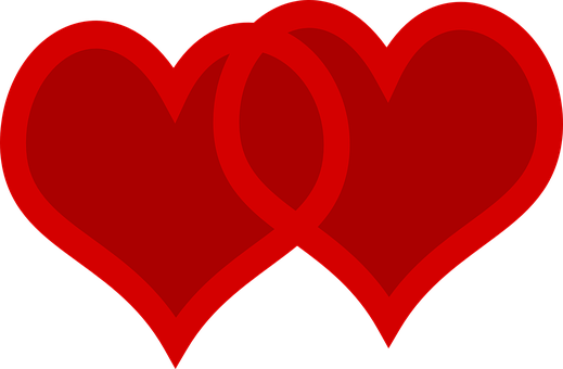 Interlocking Red Hearts PNG