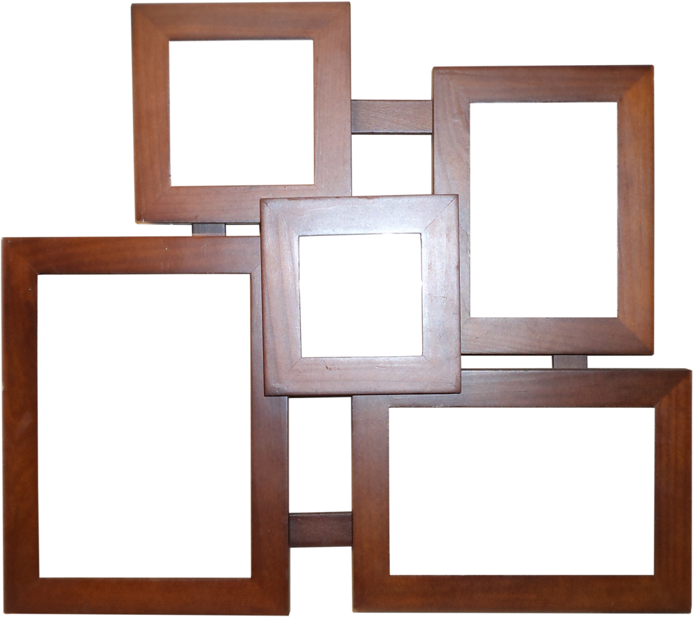 Interlocking Wooden Photo Frames PNG