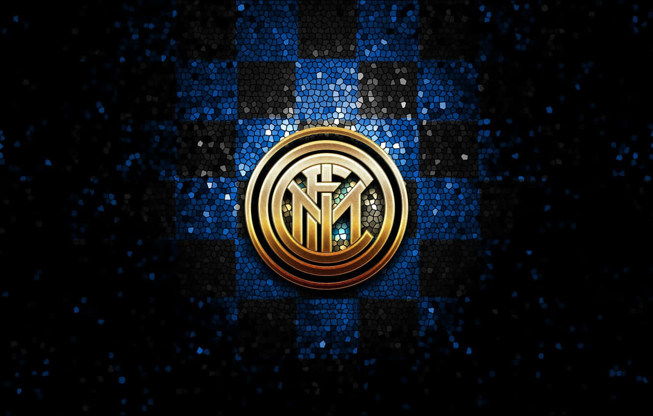 Intermediate Inter Milan Logo Checkered Wallpaper