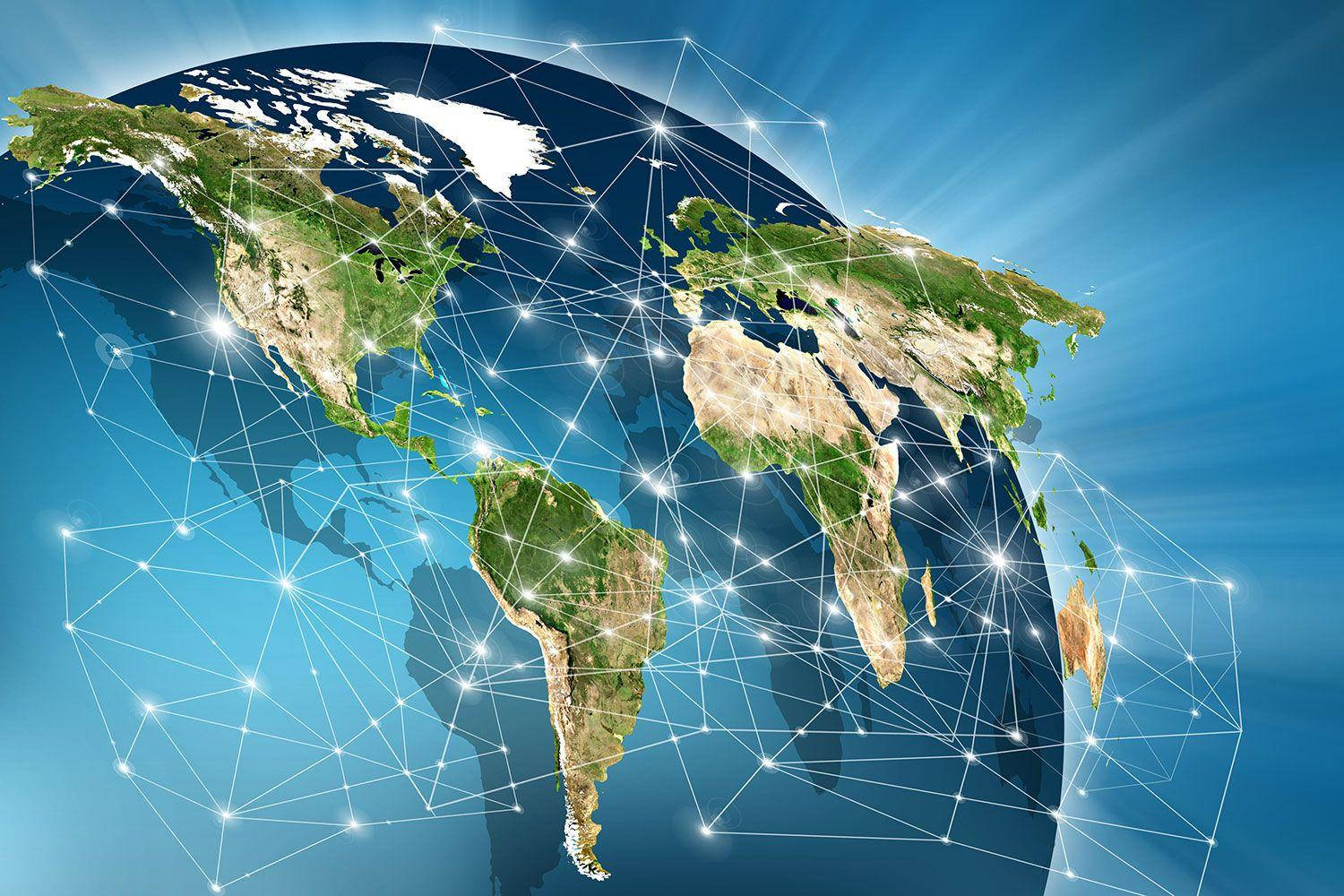 Internationaleverbindungen Rund Um Den Globus Wallpaper