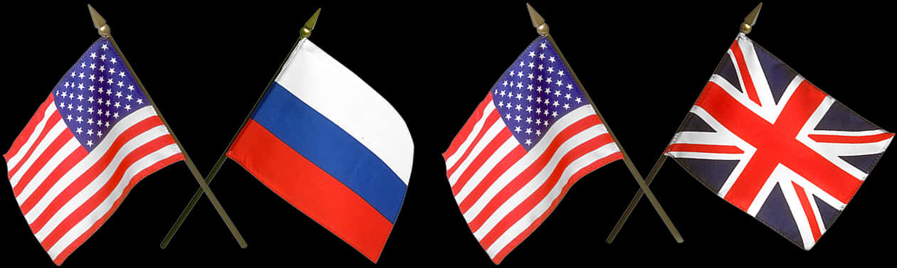 International Flags U S A Russia U K PNG