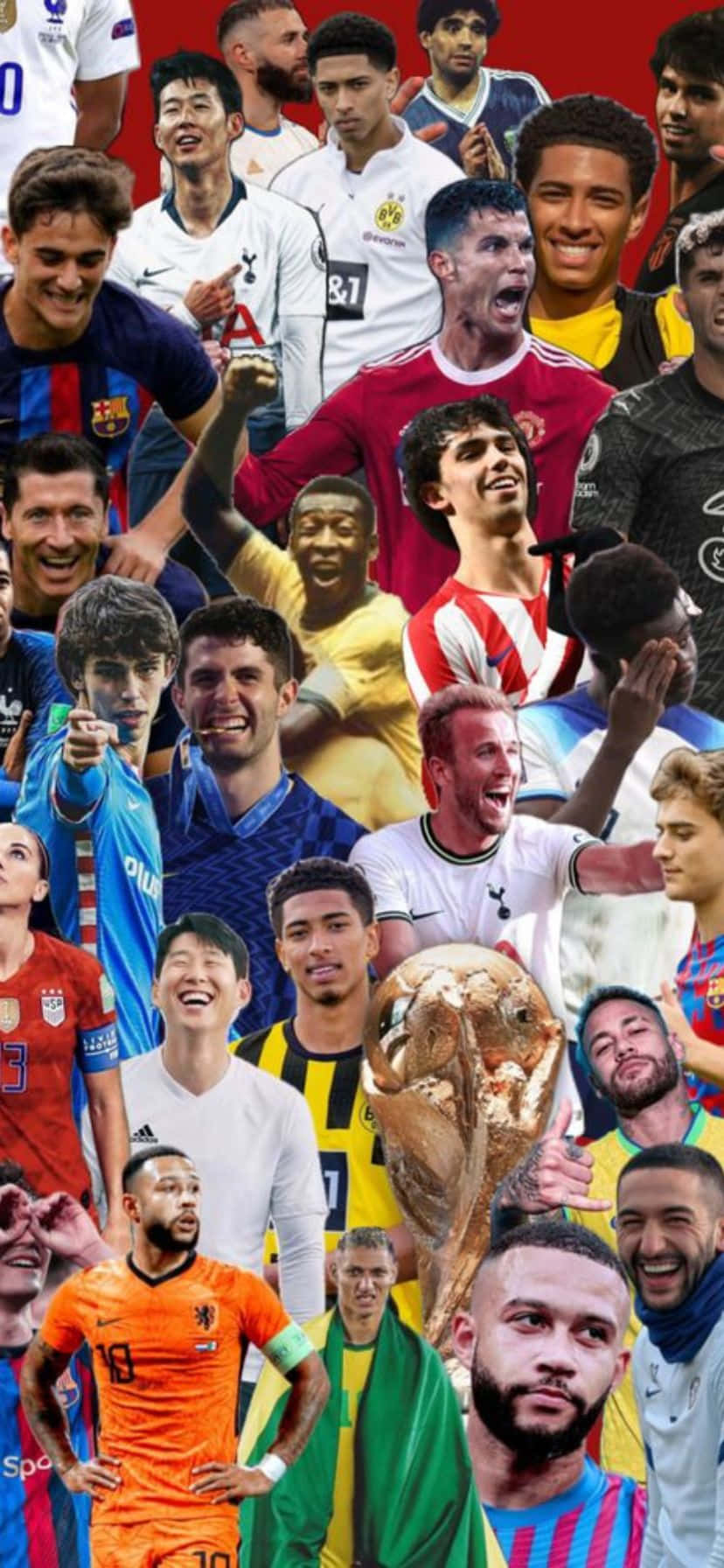 International Football Stars Collage Wallpaper