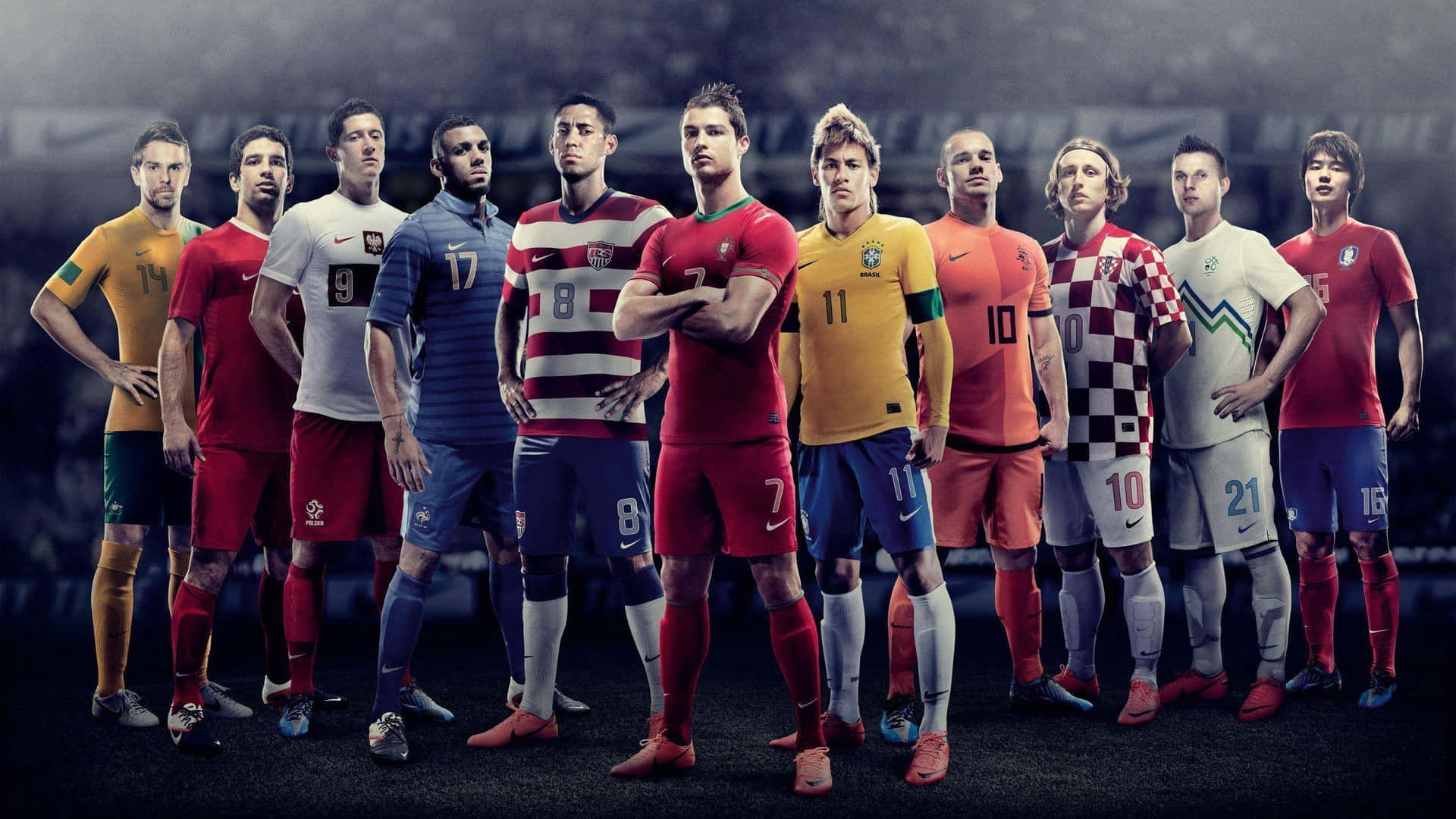 International Football Stars Lineup Wallpaper