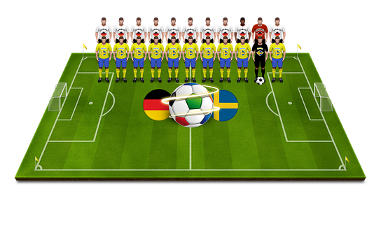 International Football Teams Formation Illustration PNG