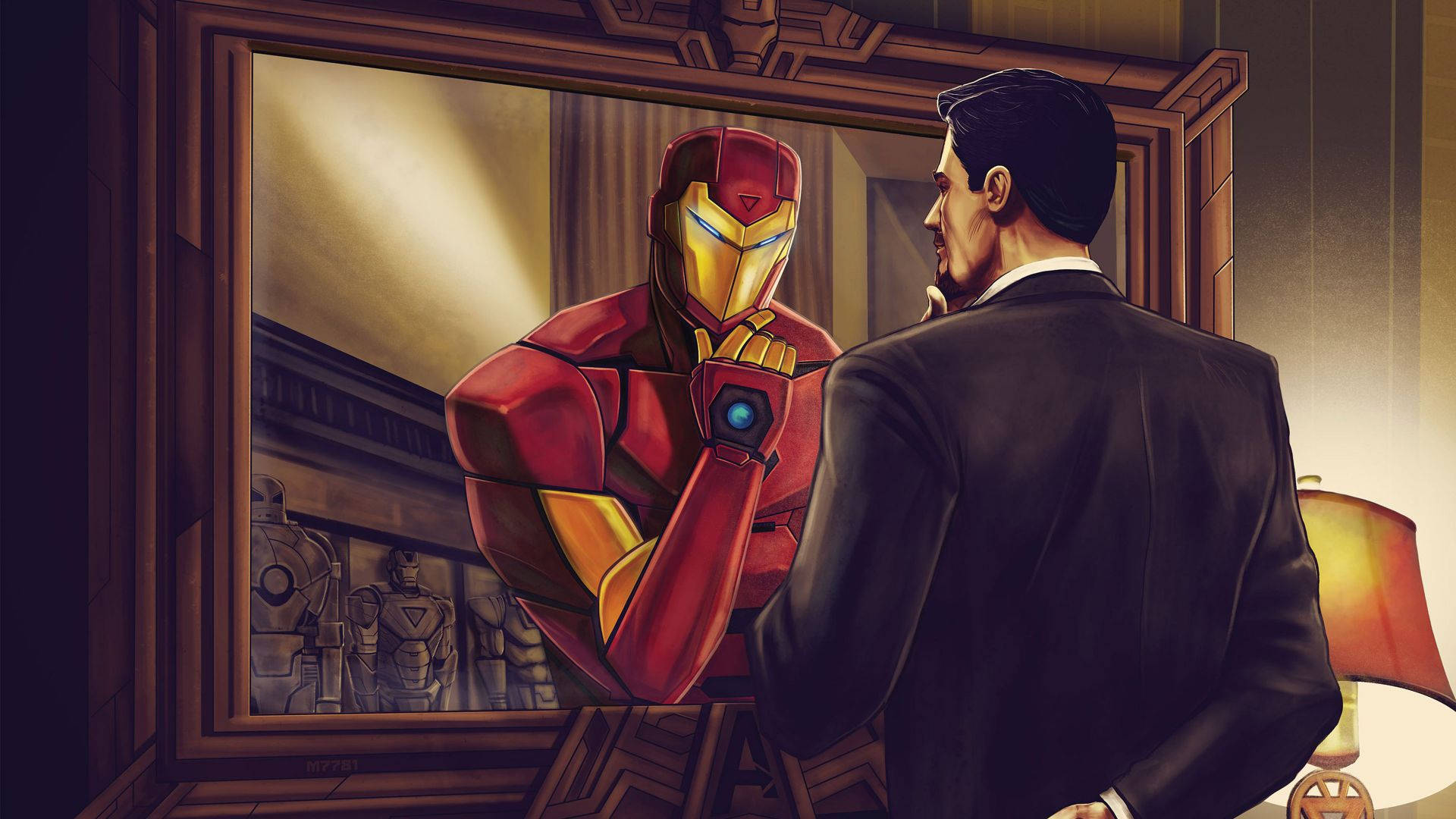 International Iron Man Superhelt Comic Kunst Koncept Tapet Wallpaper