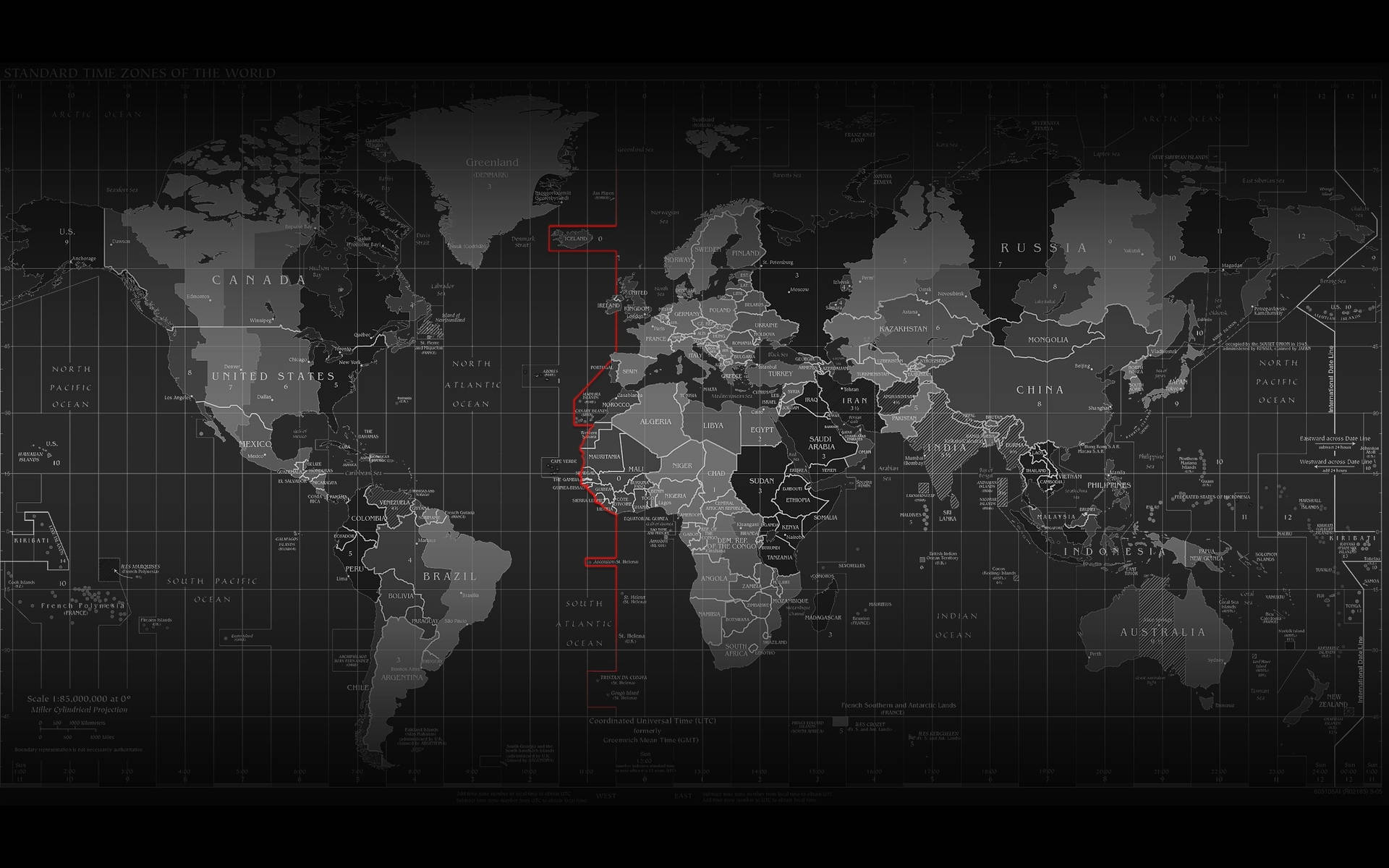 Temaoscuro Del Mapa Internacional. Fondo de pantalla