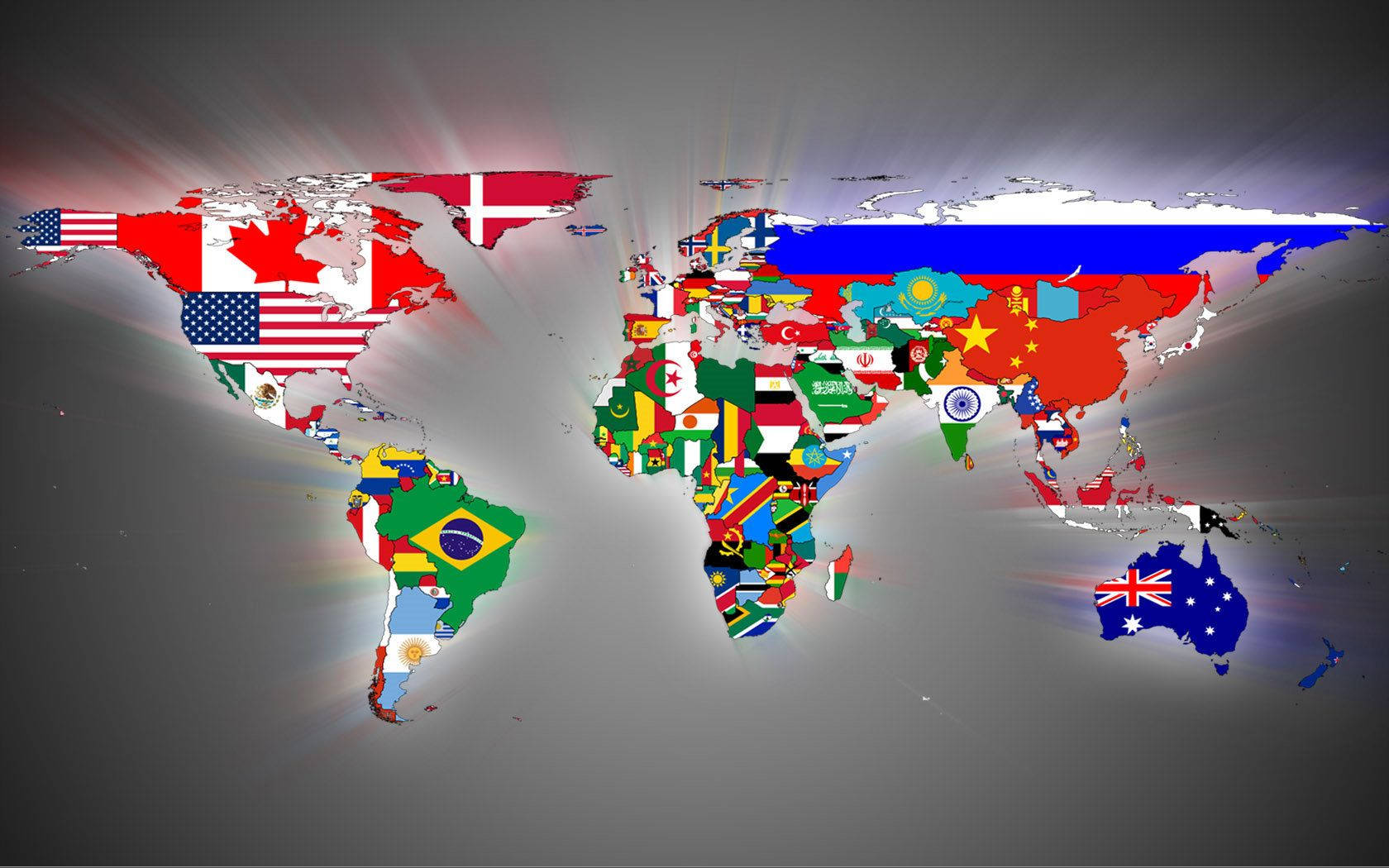 International Map With Flags Wallpaper