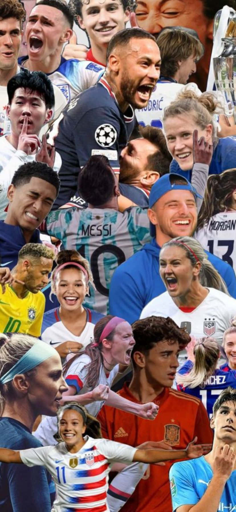 International Soccer Celebrations Collage Wallpaper