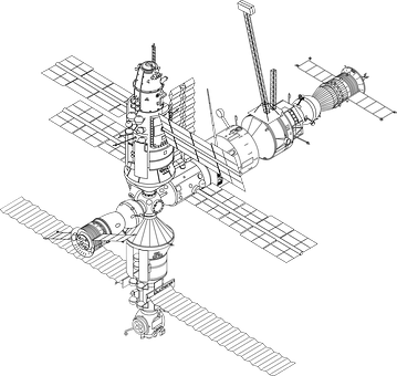 International Space Station Illustration PNG
