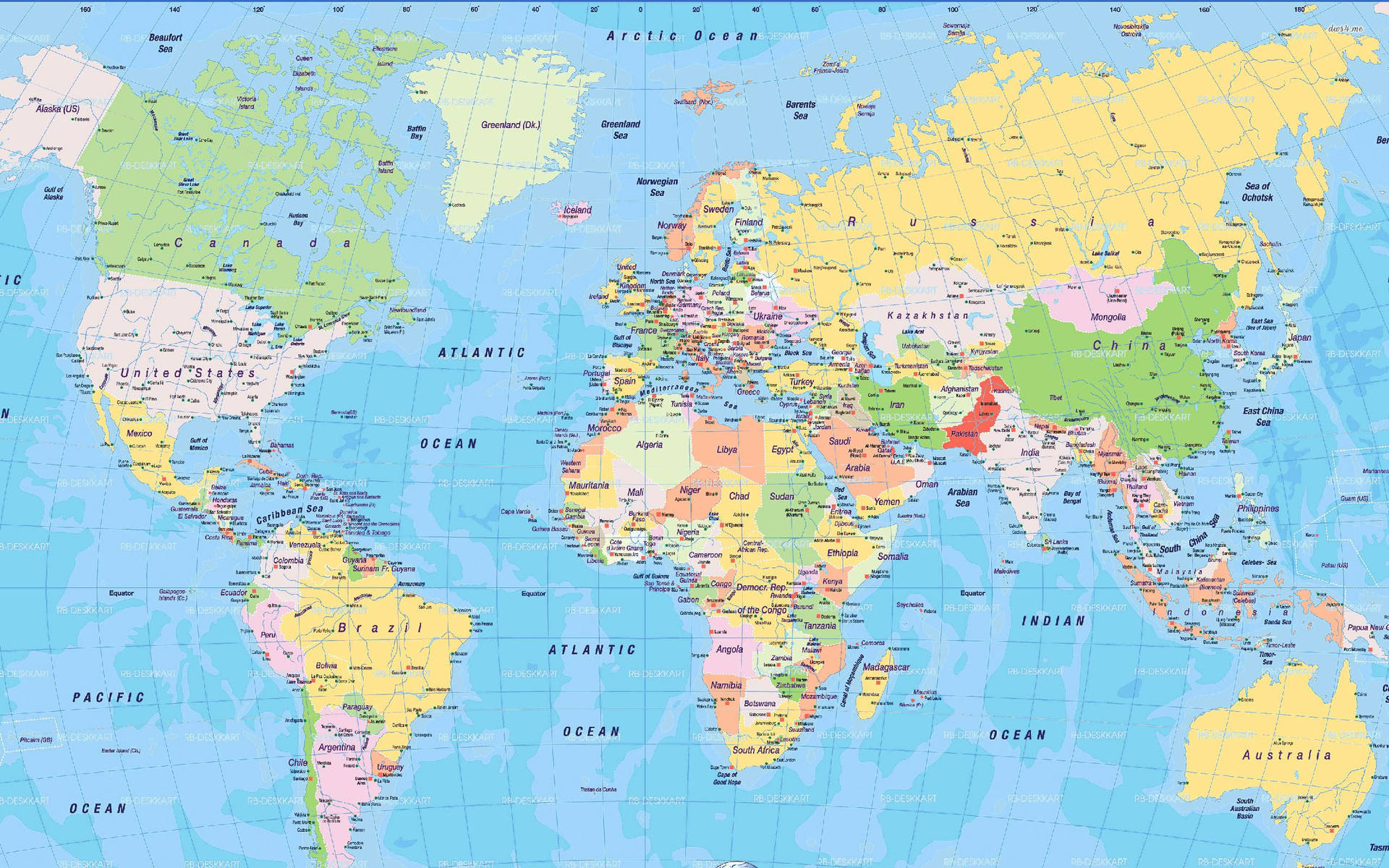 Internationellaterritorier På Karta. Wallpaper