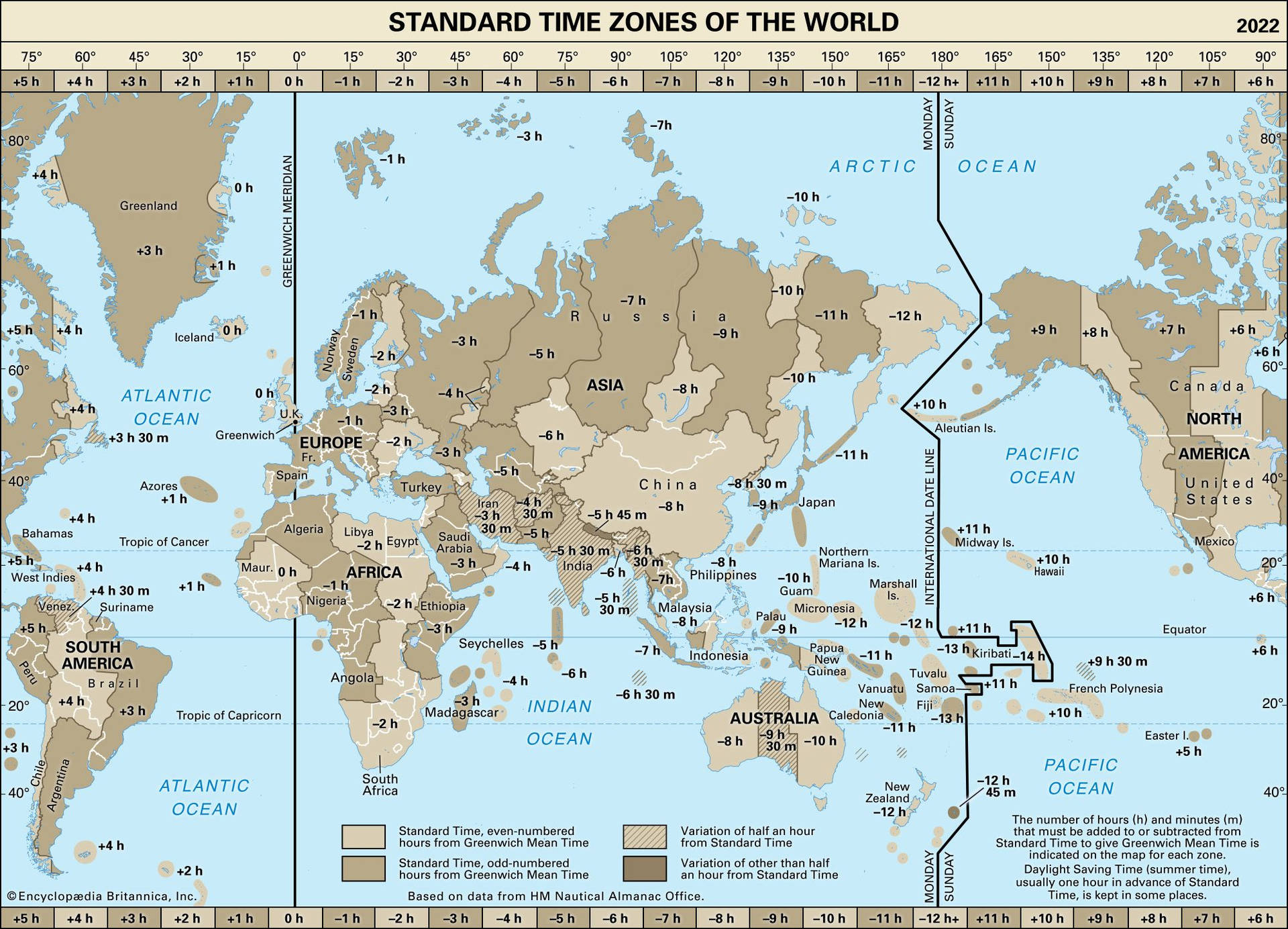 Global Time Zones Map Wallpaper