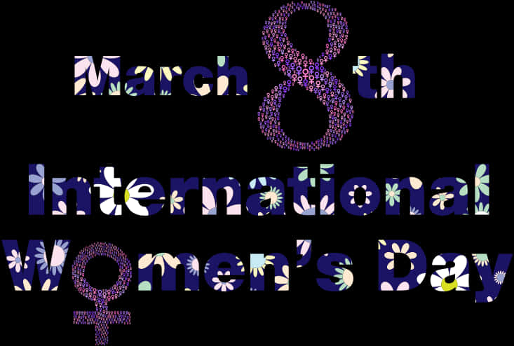 International Womens Day Floral Design PNG