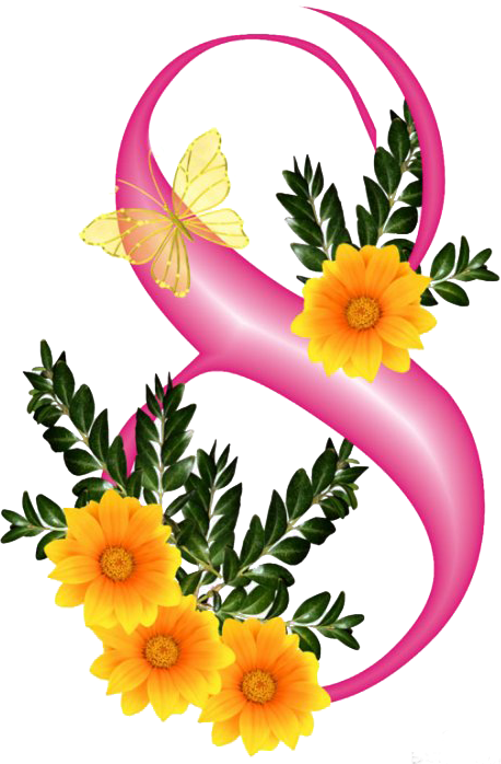 International Womens Day Floral Graphic PNG