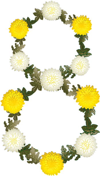 International Womens Day Floral Wreath PNG