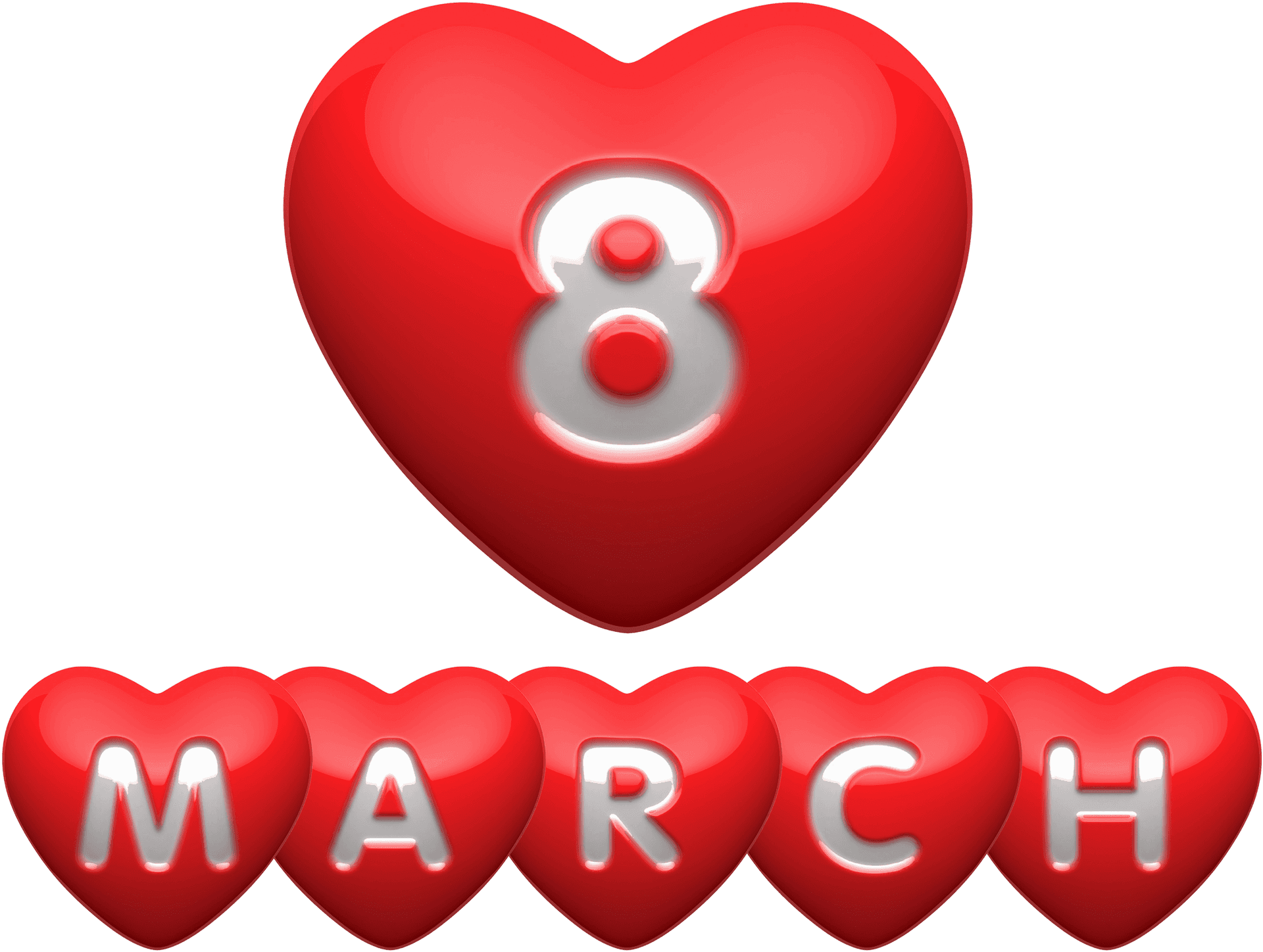 International Womens Day Heart Graphic PNG