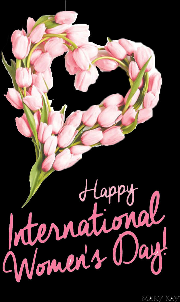 International Womens Day Heart Shaped Tulips PNG