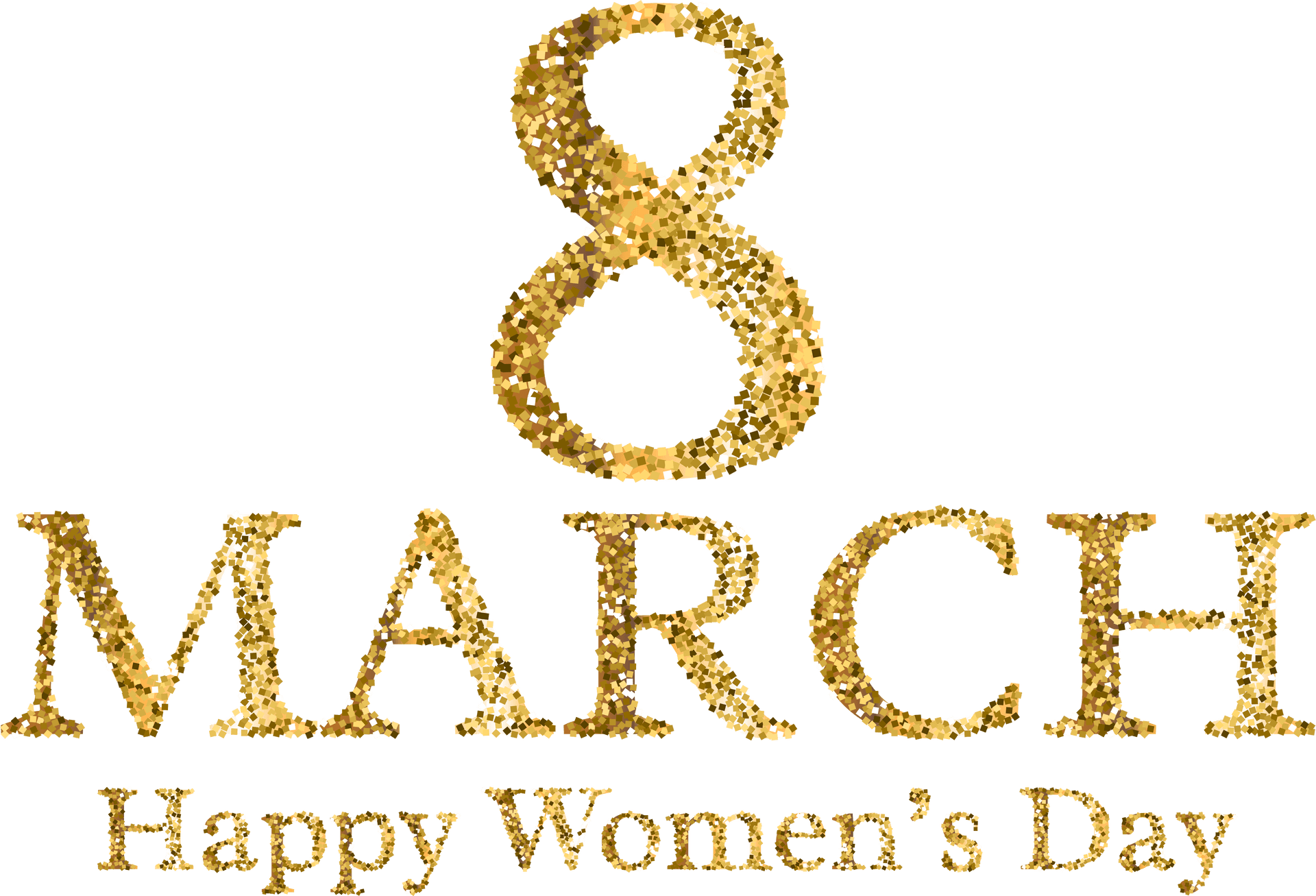International Womens Day March8 Glitter PNG
