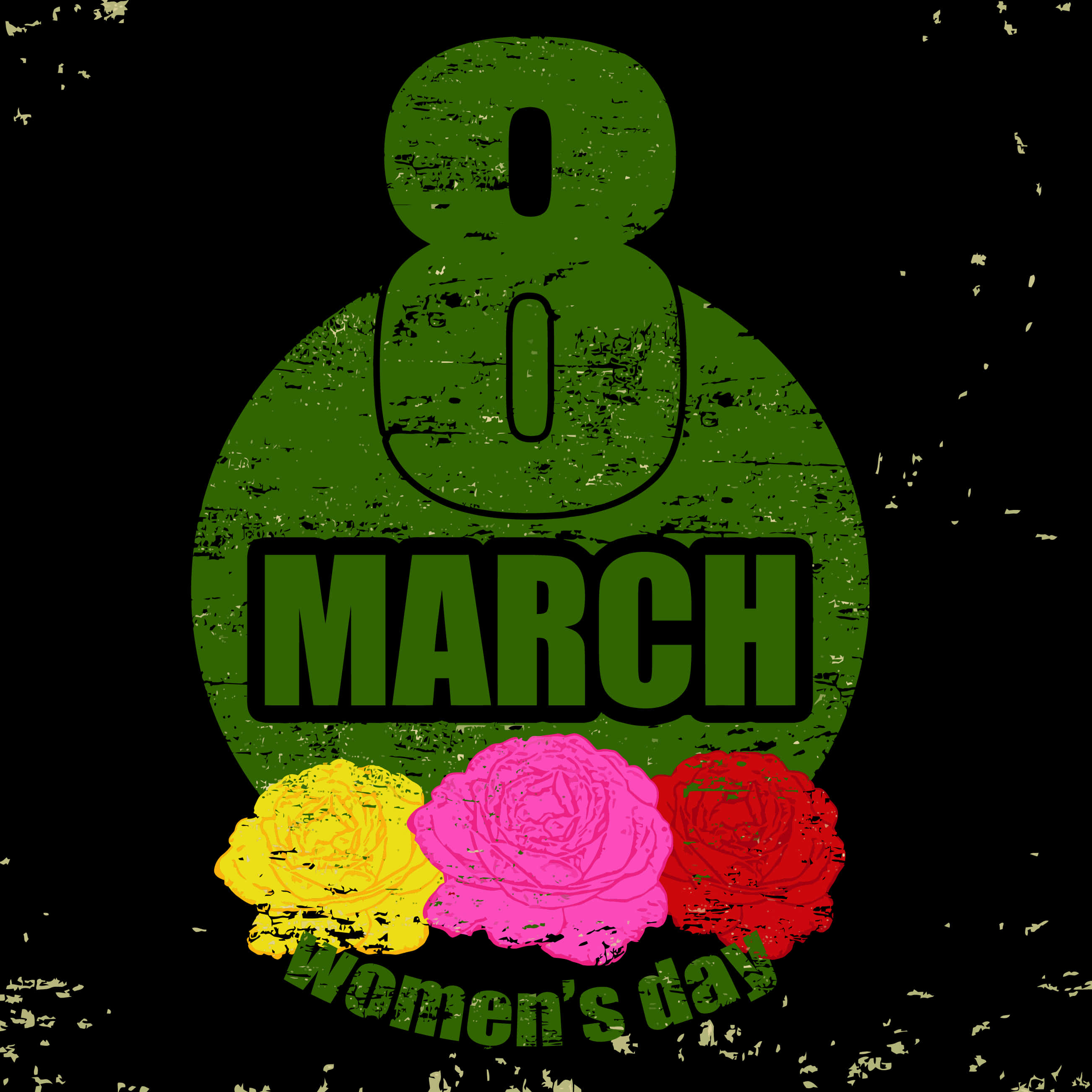 International Womens Day March8 Grunge Design PNG