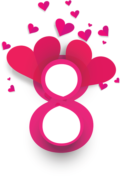 International Womens Day Number8 Graphic PNG