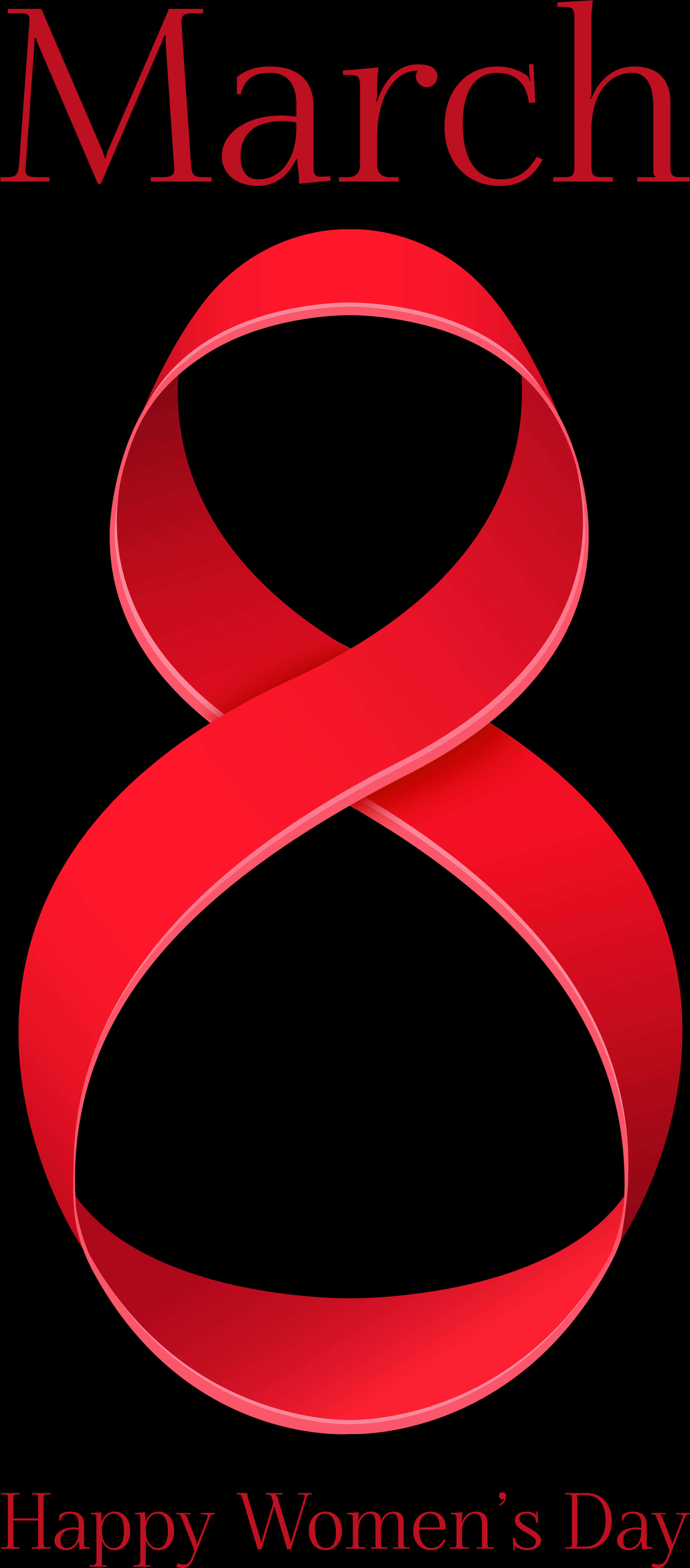 International Womens Day Red Ribbon Graphic PNG