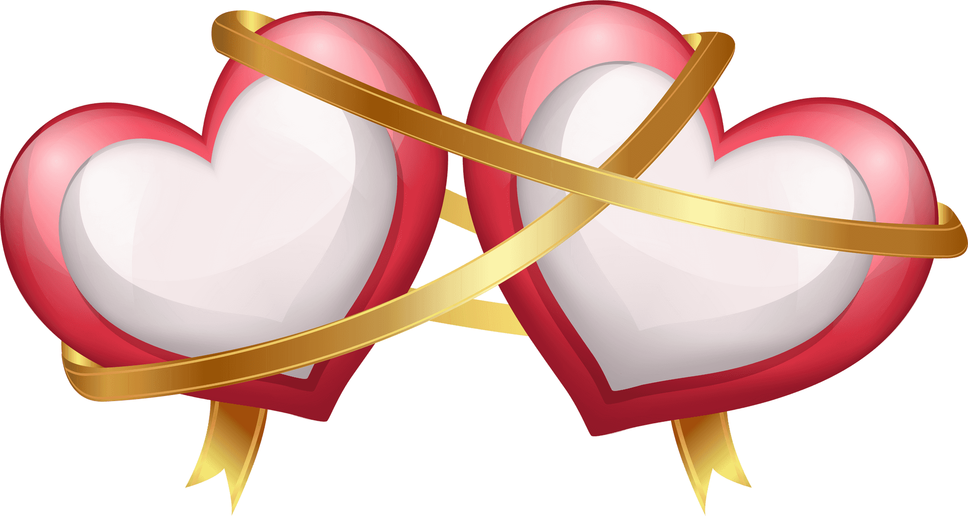Intersecting Hearts Valentine Graphic PNG