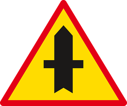 Intersection Sign Warning PNG
