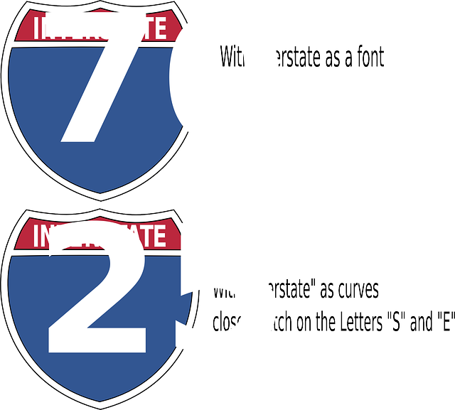 Interstate Sign Font Comparison PNG