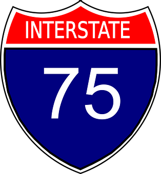 Interstate75 Highway Sign PNG