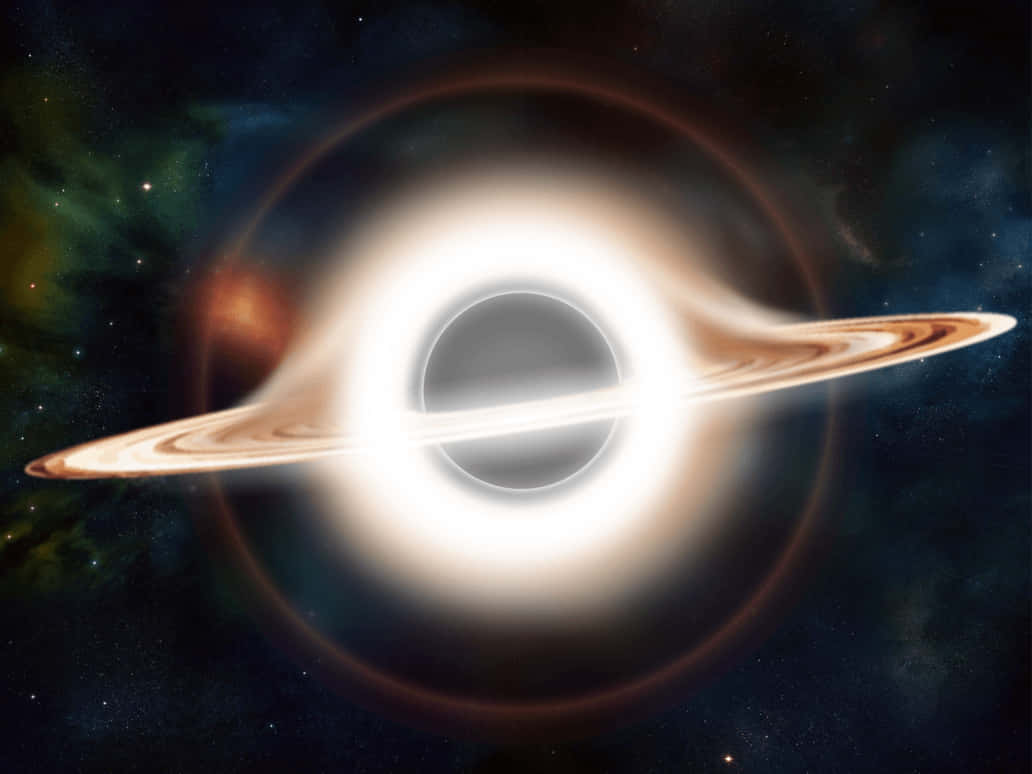 En interstellar sort hul ruller i et uendeligt univers af stjerner. Wallpaper