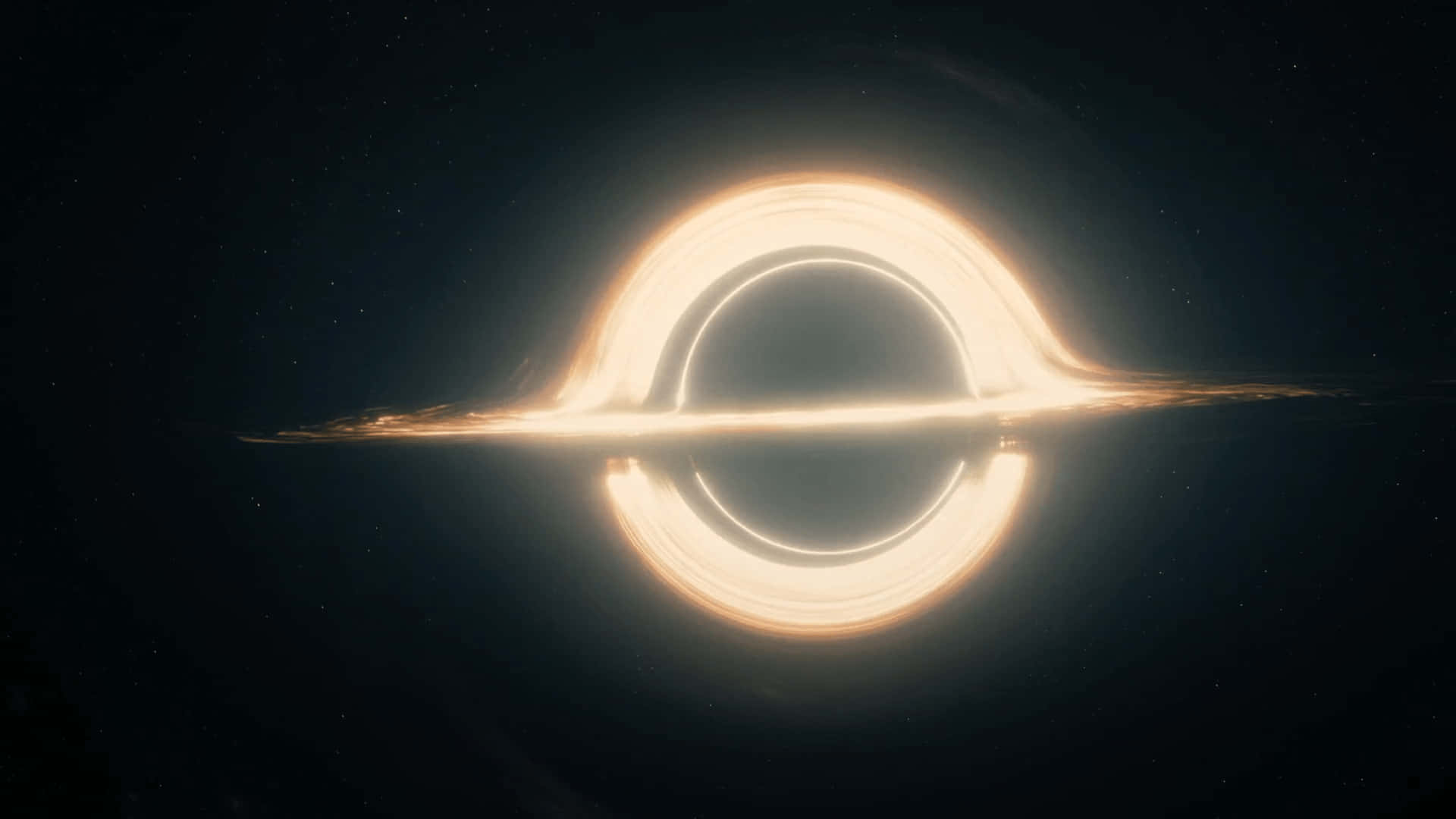 The iconic black hole from Christopher Nolan's Interstellar Wallpaper