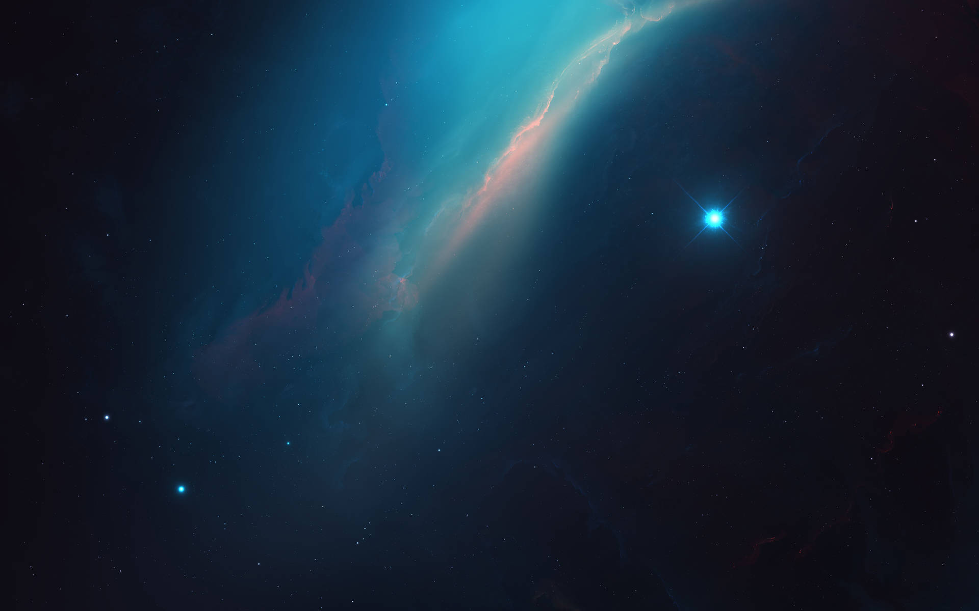 Interstellar Space Blue Star Wallpaper