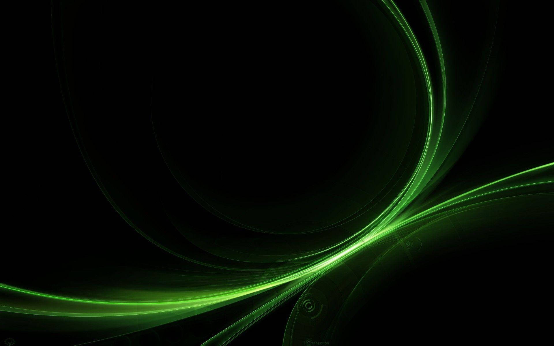 Intertwining Green Rays Abstract Wallpaper